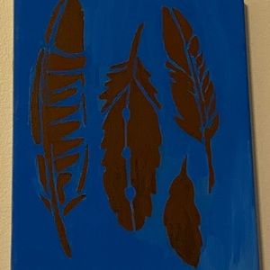 Feather canvas painting